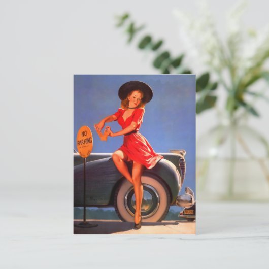 Button-Up-Parkschein Postkarte (Stehend Vorderseite)