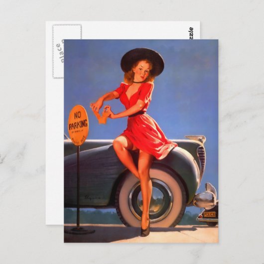 Button-Up-Parkschein Postkarte (Vorne/Hinten)