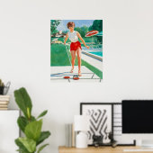 Button-Up Playing Shuffleboar Art Poster (Heimbüro)