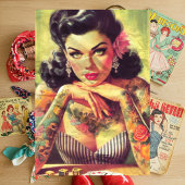 Button-up-Portrait-Malerei Seidenpapier