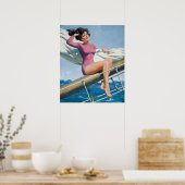 Button-Up Sailor Girl Art Poster (Küche)