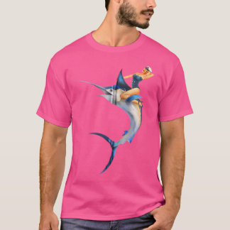 Button Up Sailor Girl Deep Sea Sport Fischen T-Shirt
