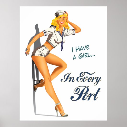 Button-up Sailor Girl Poster (Vorne)