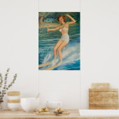 Button-Up Ski Women Art Poster (Küche)