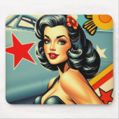 Button Up Vintag Nose Art Mousepad (Vorne)