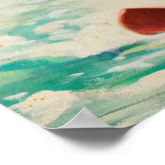 Button-Up Wasserski Art Poster (Ecke)