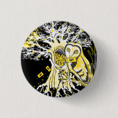 Button – Urbaner Baum Eule & Reichtum Surrealer Po (Vorderseite)