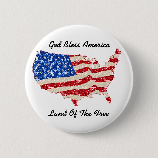 Button USA Flaggen Gott segne Amerika (Vorderseite)