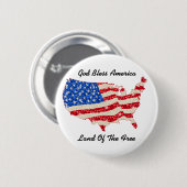 Button USA Flaggen Gott segne Amerika (Vorne & Hinten)