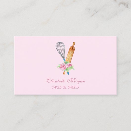 Button, Whisk, Blume Bäckerei Visitenkarte (Vorderseite)