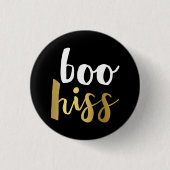 Button "White & Gold Boo Hiss" (Vorderseite)