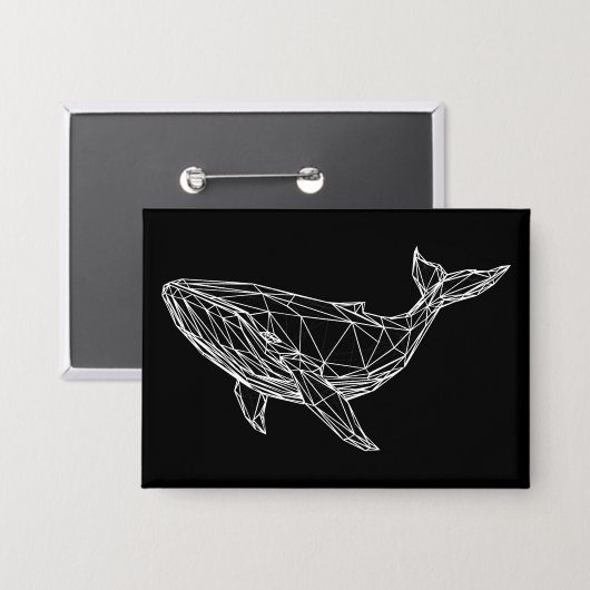 Button White Whale Minimalist  (Vorderseite/Rückseite)
