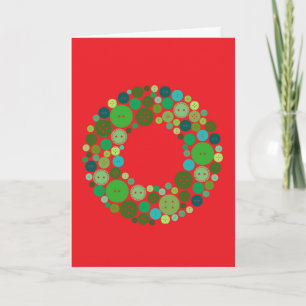 Button Wreath Holiday Card Feiertagskarte