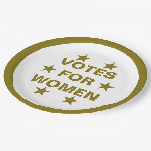 Button zum Frauenwahlrecht Pappteller (Schrägansicht)