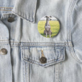 Button zum Sitzen von Greyhound Watercolor Button (Beispiel)