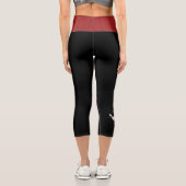 Buttone aus schwarzem Bowling mit Ball Capri Leggi Leggings (Rückseite)