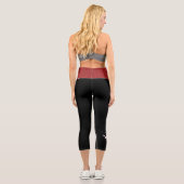 Buttone aus schwarzem Bowling mit Ball Capri Leggi Leggings (Rückseite)