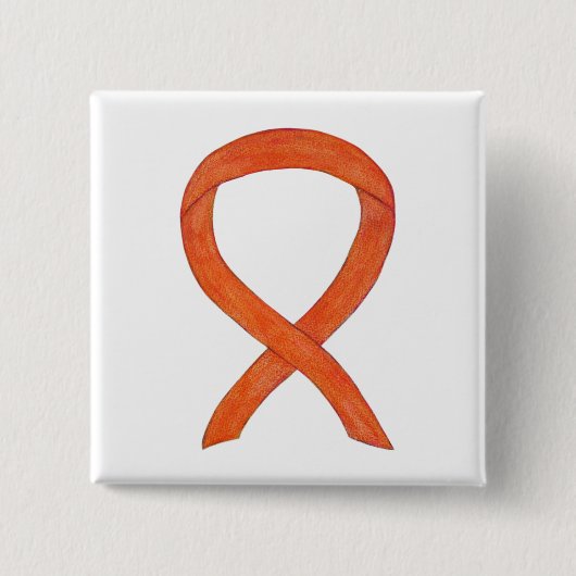Buttone der "Orange Awareness Ribbon Custom Art" Button (Vorderseite)