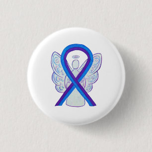 Buttone des Blue and Lila Ribbon Awareness Angel Button