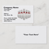 Buttone des Bowlings-3D (auf weißem BG) Visitenkarte (Vorne/Hinten)