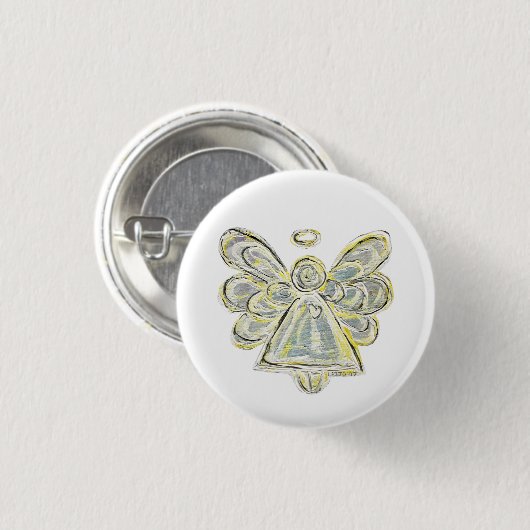 Buttone des Silberleuchters Angel Art Button (Vorne & Hinten)