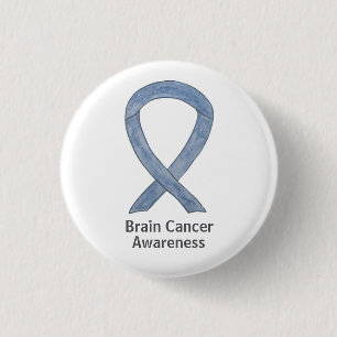 Buttone für das Brain Cancer Gray Awareness Ribbon Button