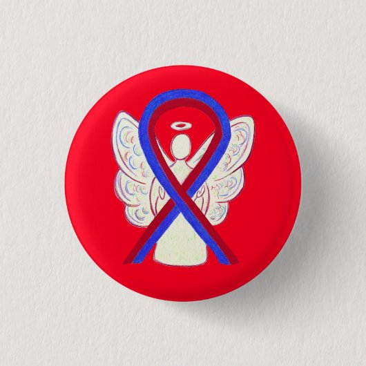 Buttone für das rote und blaue Band-Bewusstsein Button (Vorderseite)