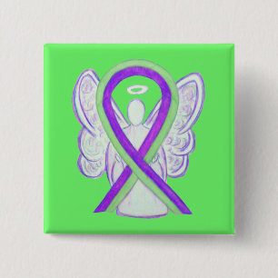 Buttone für den Angel von Lime Green & Lila Awaren Button