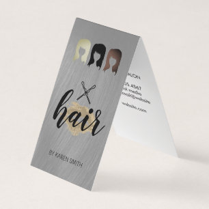 Buttone für Haarstylisten und Kiss Hair Visitenkarten