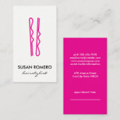 Buttone in heißen Rosa Terminkarte (Vorne/Hinten)