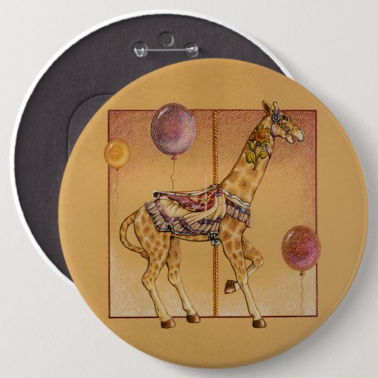 Buttone, Knöpfe - Karussell-Giraffe Button (Vorne & Hinten)
