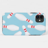 Buttone mit blauem Bowling Case-Mate iPhone Hülle (Rückseite (Horizontal))