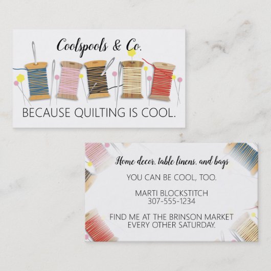 Buttone-Nadeln, Gewindebohrer zum Nähen von Quilte Visitenkarte (Vorne/Hinten)