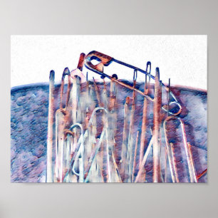 Buttone und Nadel-Plakat Poster
