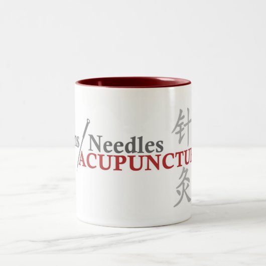 Buttone und Nadel-Tasse Zweifarbige Tasse (Mittel)