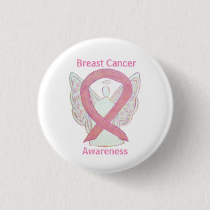 Buttone zum Thema Brustkrebs Pink Awareness Ribbon Button