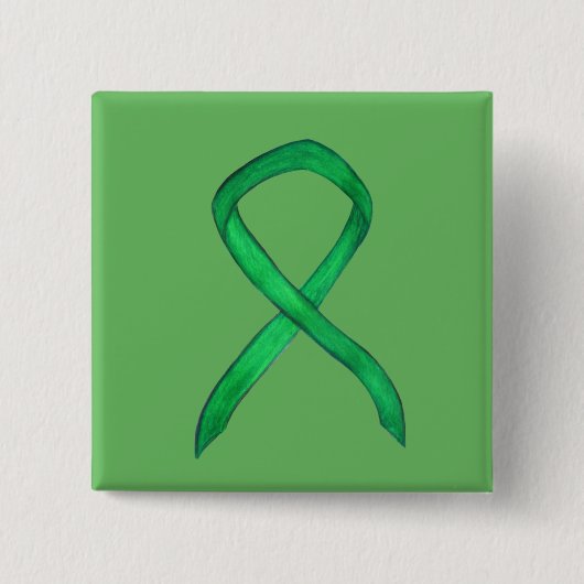 Buttone zur Förderung der "Green Awareness Ribbon Button (Vorderseite)
