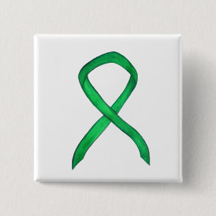 Buttone zur Förderung der "Green Awareness Ribbon Button