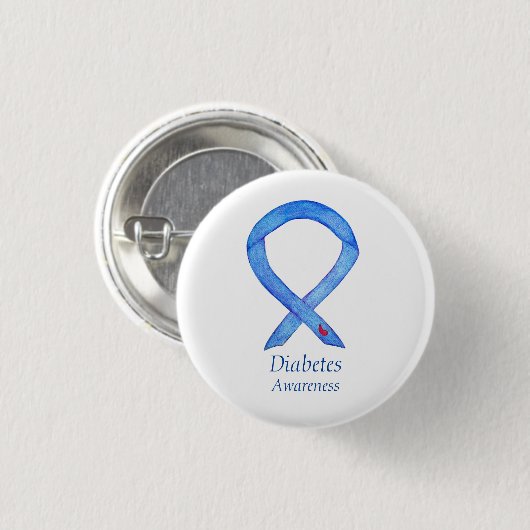 Buttone zur Sensibilisierung für Diabetes Ribbon A Button (Vorne & Hinten)