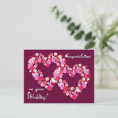 Buttonised Herzen Postkarte (Stehend Vorderseite)