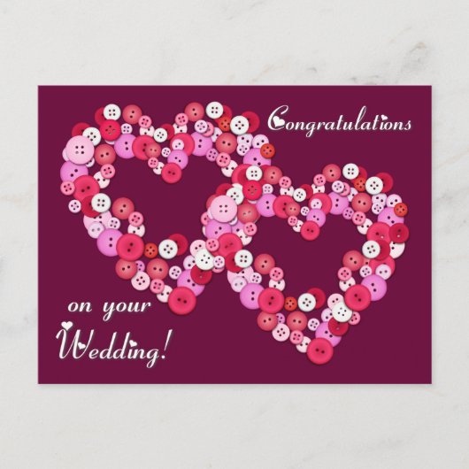 Buttonised Herzen Postkarte (Vorderseite)