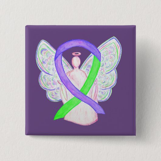 Buttons für den Angel lila- und Lindengrün (Vorderseite)