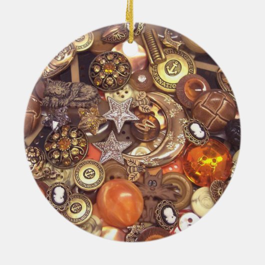 Buttons in Himmelsgestalten und Farben Keramik Ornament (Hinten)