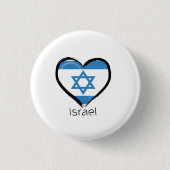 Buttons Israel Flag Herzfrequenz-Liebe (Vorderseite)