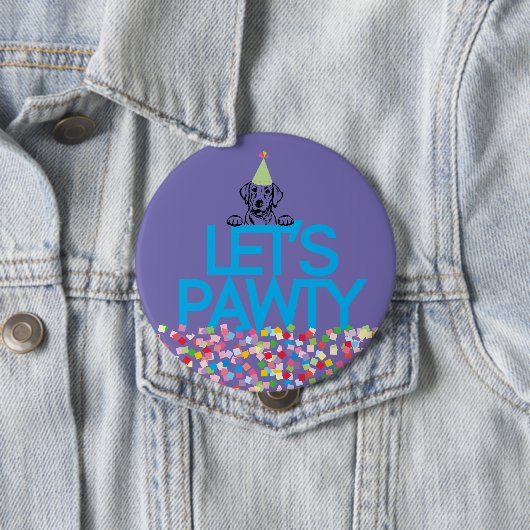 Buttons "PAWTY Lass" Labrador Party (Beispiel)