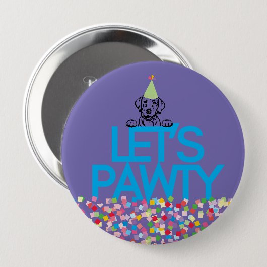 Buttons "PAWTY Lass" Labrador Party (Vorne & Hinten)
