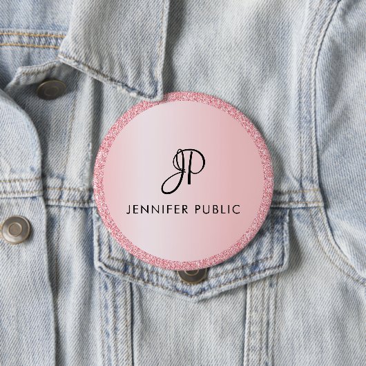Buttons Personalisierte Monogram Template Rose Gol (Beispiel)