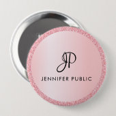 Buttons Personalisierte Monogram Template Rose Gol (Vorne & Hinten)