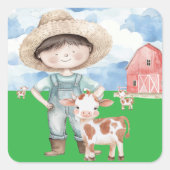 Buttons Quadratischer Aufkleber (Vorderseite)