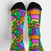 Buttons und Patchwork Halloween Socken (Oben)